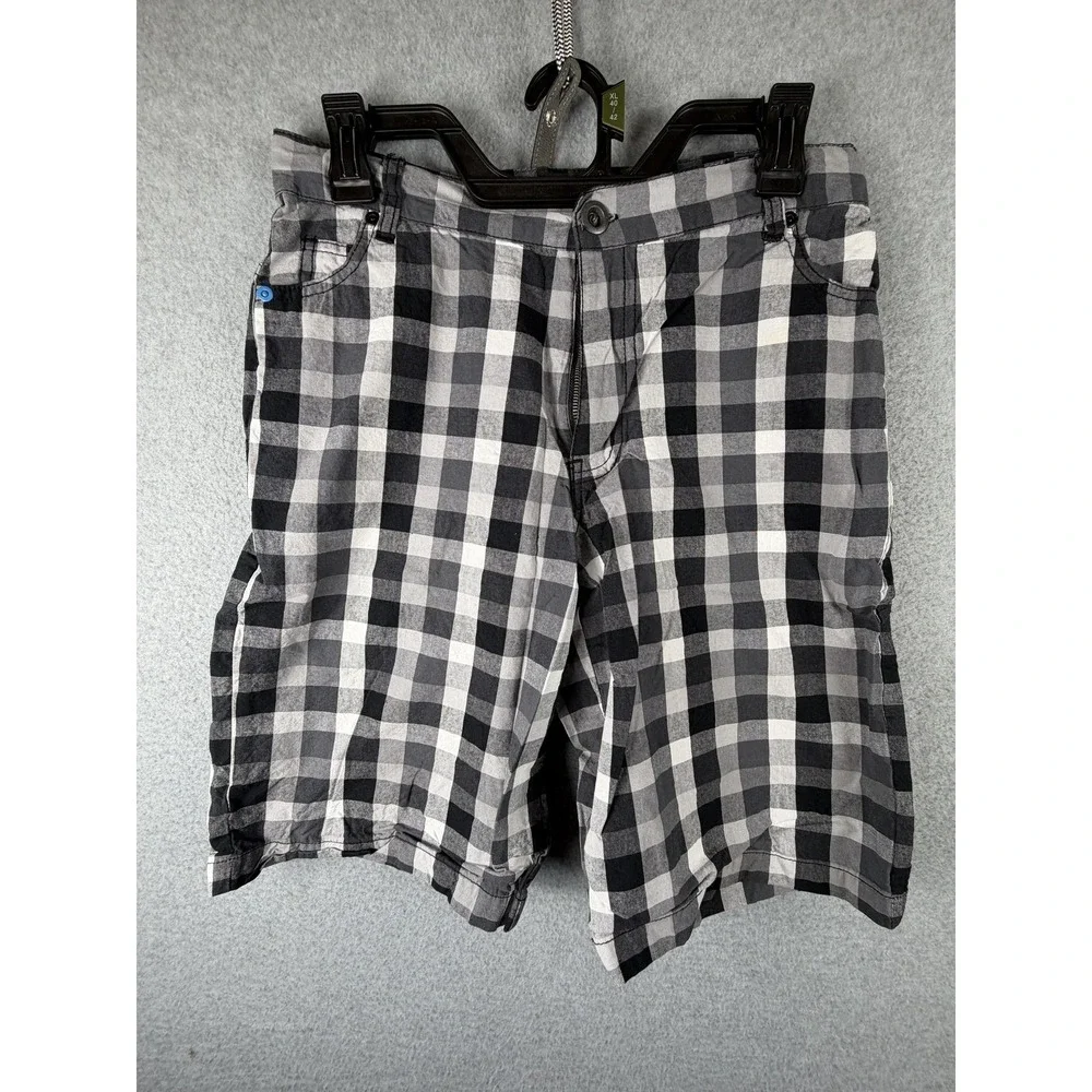 Hurley Shorts Mens 30 Gray Check Plaid‎ Chino Cotton Casual Summer Pockets